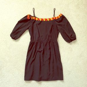 Embroidered off the shoulder dress